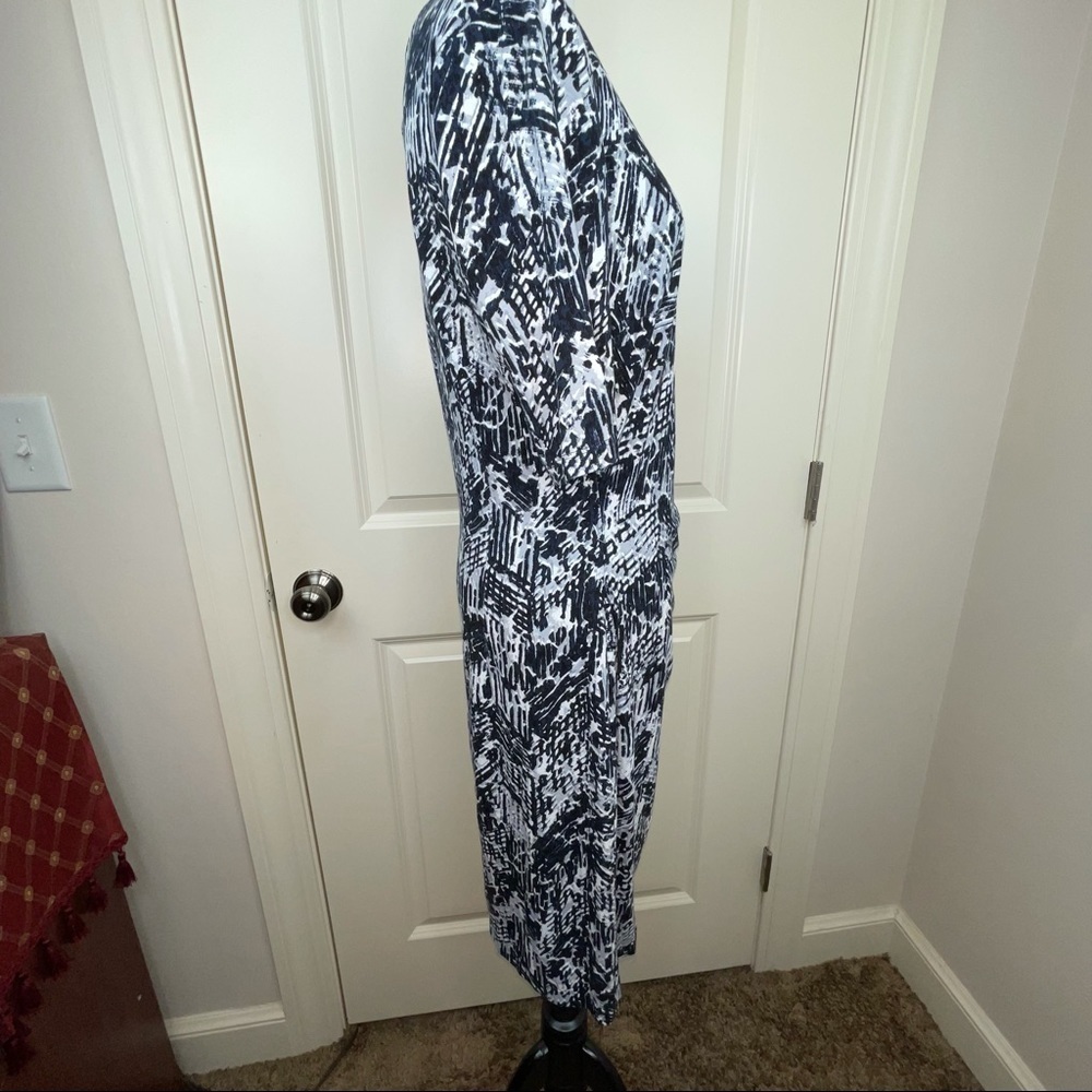 Nic+Zoe Black Multi Faux Wrap Midi Dress NWT M - Picture 4 of 16
